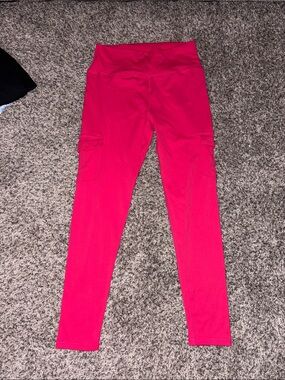 Amazon Hot Pink High-Waist Cargo Leggings